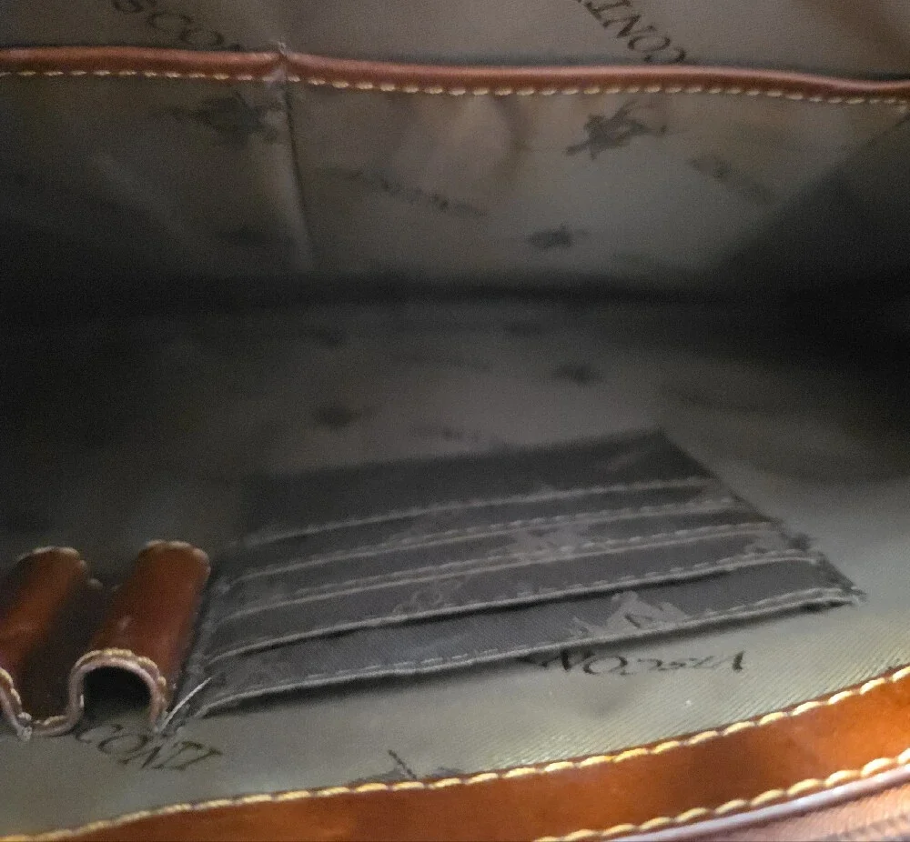 Stylish Brown Leather Men's Briefcase with Dual Buckle Closure